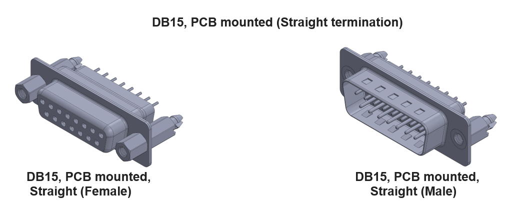 db15 connector with straight termination