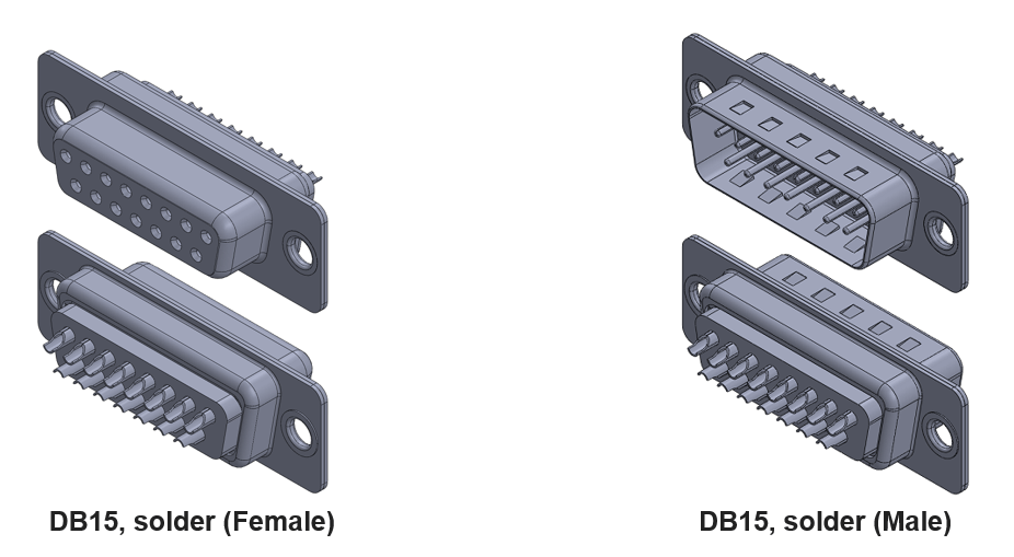 DB15 Connector with Soldered Contacts