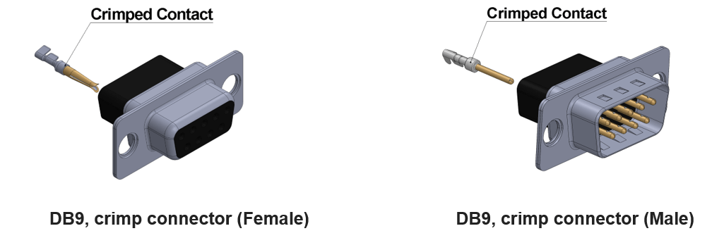 D-Sub Female Machined Contacts DB9/DB15